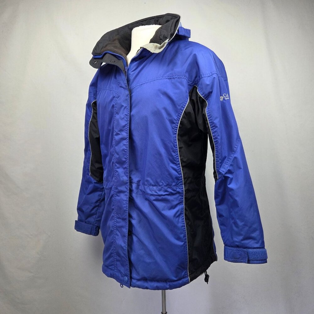Columbia Hooded Winter Jacket With Fleece Lining Royal Blue/Black Size Small